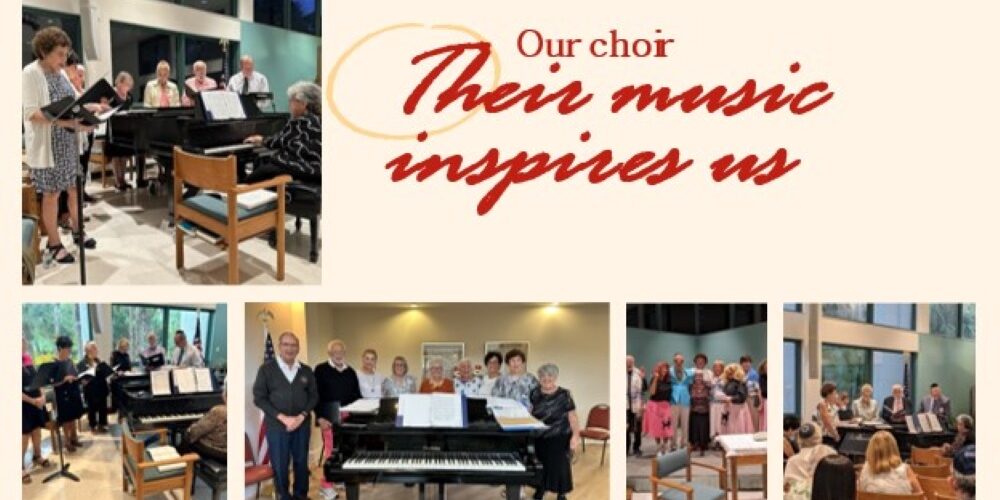 Members of the choir performing on stage, showcasing their active involvement in the life of NJC.